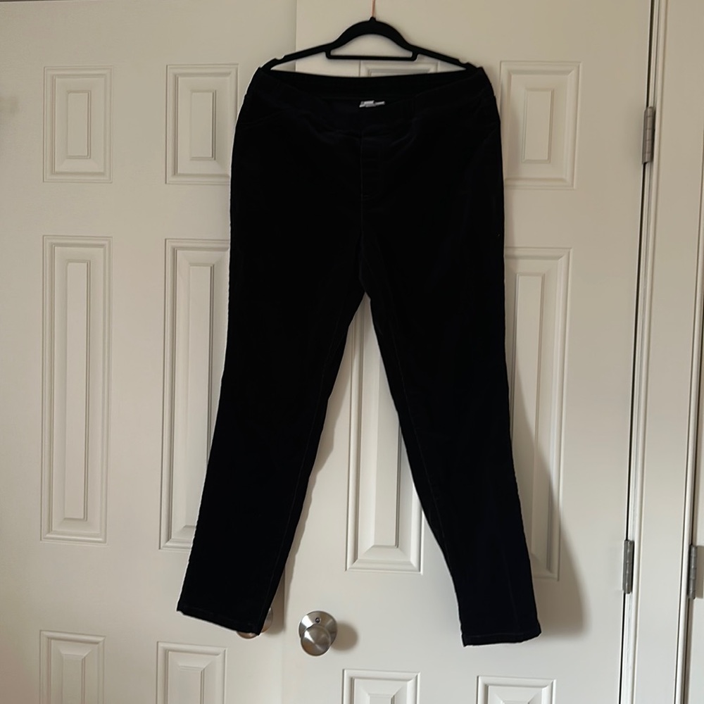 Black velvet pull on pants by J Jill